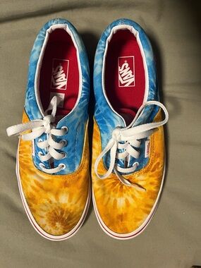 Vans Blue & Yellow Tie-Dye Low-Top Sneakers - US Juniors Size 6.5